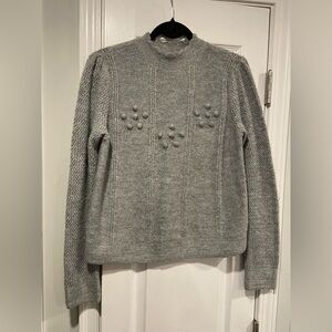 Lauren Conrad Size S Long Sleeve Pullover Bobble Knit Metallic Gray Sweater